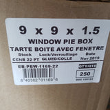 WINDOW PIE BOX -9 x 9 x 1 ½ window glued , 0.2 CAL., 250 BDL