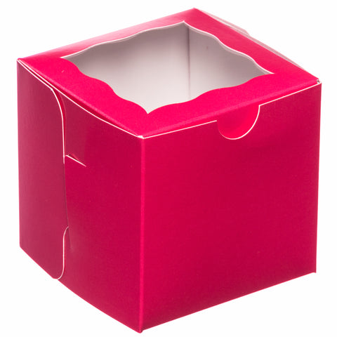 CUPCAKE BOX -1 PK CUPCAKE BOX PINK - 4 x 4 x 4 , 0.2 CAL., 100 BDL