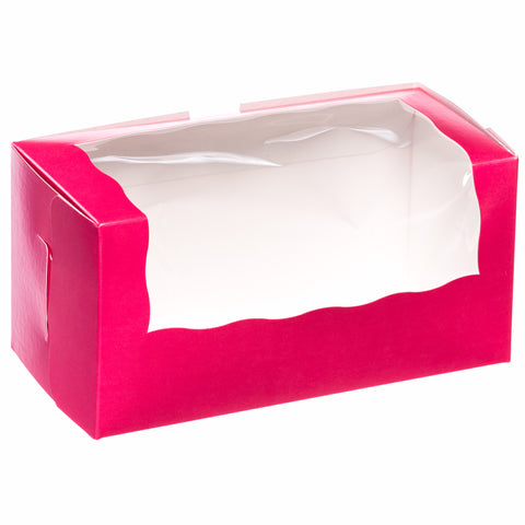 CUPCAKE BOX -2PK CUPCAKE BOX PINK - 8 x 4 x 4 , 0.2 CAL., 100 BDL