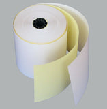 3in by 3in Two Ply Rolls, 50 per box, White/Yellow - PaperFormsandMore