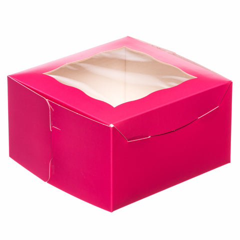 CUPCAKE BOX -4 PK CUPCAKE BOX PINK - 7 x 7 x 4 , 0.2 CAL., 100 BDL